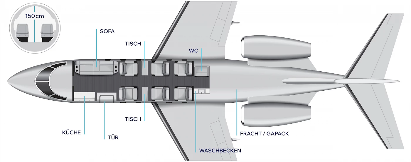 Kabine der Phenom 300E