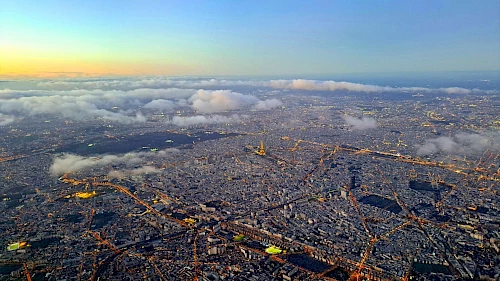 Paris from the cockpit of our Phenom
