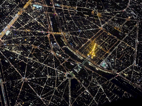 Paris from the Phenom cockpit